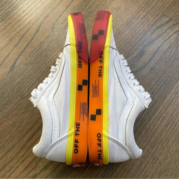 VANS Old Skool ‘ OFF THE _ ‘ Low Canvas White/Yellow RARE 500714 Men 7 Women 8.5 - Picture 6 of 12